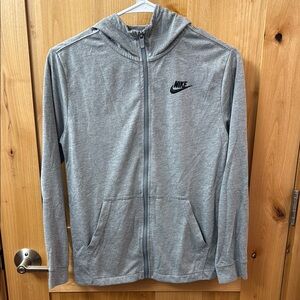 Kids Nike Gray Zip-Up Hoodie